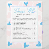 Lieverd 'Raad eens wie' Baby shower spel Flyer (Voorkant)