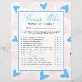 Lieverd 'Raad eens wie' Baby shower spel Flyer