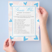 Lieverd 'Raad eens wie' Baby shower spel Flyer (Hand)