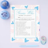 Lieverd 'Raad eens wie' Baby shower spel Flyer (Enkel)