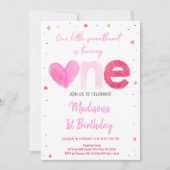 Lieverd roze goudhart eerste verjaardag kaart (Voorkant)