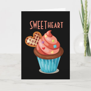 Lieverd Valentijnsdag Cupcake-ontwerp Feestdagen Kaart