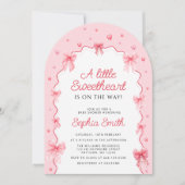 Lieverd Valentijnse Baby shower Pink Bow Kaart (Voorkant)