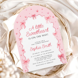 Lieverd Valentijnse Baby shower Pink Bow Kaart