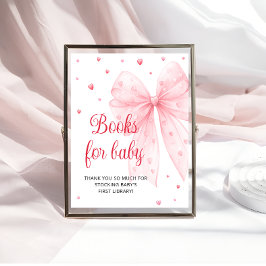 Lieverd Valentijnse Roze strik Boeken voor Baby Poster