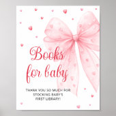 Lieverd Valentijnse Roze strik Boeken voor Baby Poster (Voorkant)