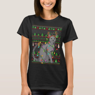 Lieverd Xmas-trui stijl verlichting Russische Blau T-shirt