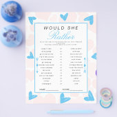 Lieverd, ze wil liever Baby shower spel Flyer (Enkel)