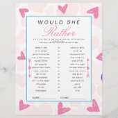 Lieverd, ze wil liever Baby shower spel Flyer (Voorkant)