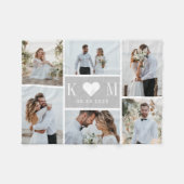 Lieverde Initialen bewerkbare kleureninktwand Fleece Deken (Voorkant (Horizontaal))