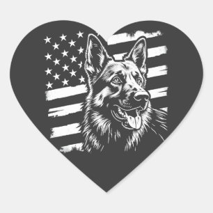 Lieverhebber van Duitse Herdershond USA Amerikaans Hart Sticker
