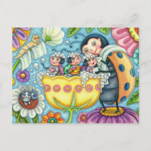 LIEVEVAARLIEFJE & KINDEREN, TULP BUBBELBAD BRIEFKAART