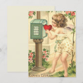 Lievevintage valentijn Cupido cherubijn Notitiekaartje (Voorkant / Achterkant)