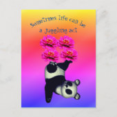 Life A Juggling Act Panda Beer Inspirerend Briefkaart (Voorkant)