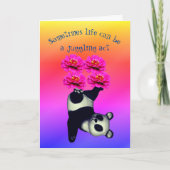 Life A Juggling Act Panda Beer Inspirerend Kaart (Voorkant)