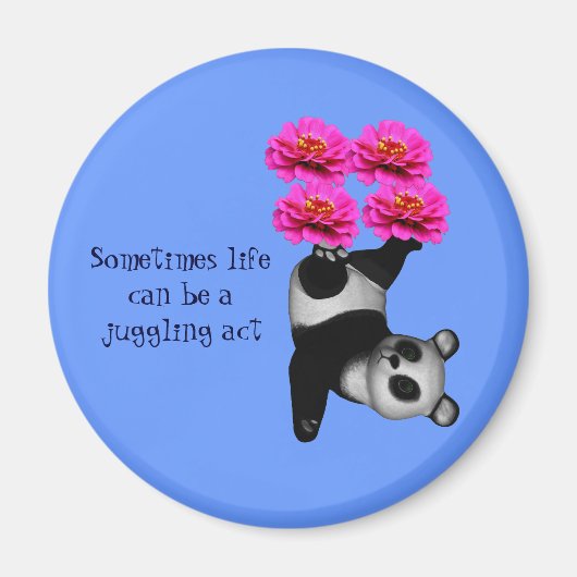 Life A Juggling Act Panda Inspirerend Magnet (Voorkant)