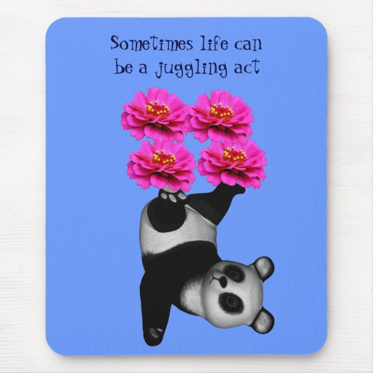 Life A Juggling Act Panda Inspirerend Mousepad Muismat (Voorkant)