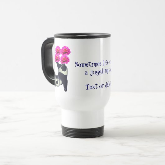 Life A Juggling Act Panda Inspirerend Reisbeker (Voorkant links)