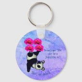 Life A Juggling Act Panda Inspirerend Sleutelhanger (Achterkant)