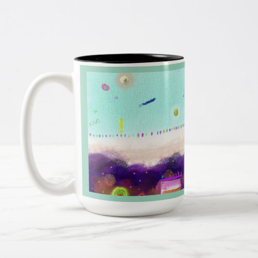 Life Aboard Another Planet Mug Tweekleurige Koffiemok (Links)