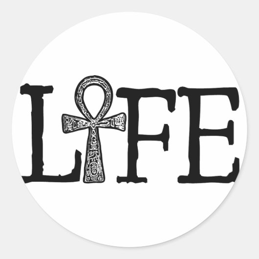Life Ankh Ronde Sticker (Voorkant)