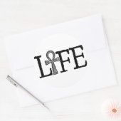 Life Ankh Ronde Sticker (Envelop)