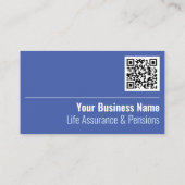 Life Assurance & Pensions QR Code Visitekaartje (Achterkant)