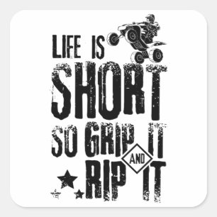 Life Atv Quad Vierkante Sticker