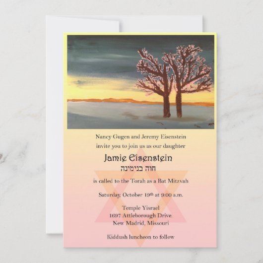 Life Bat Mitzvah Invitation Kaart (Voorkant)