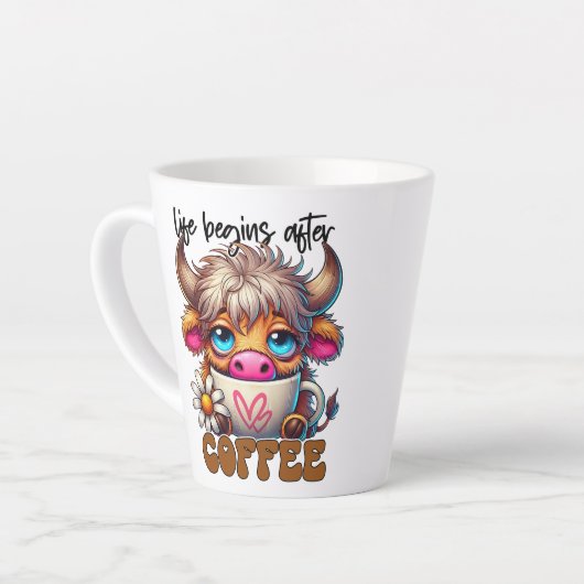 Life Begins After Coffee Latte Mok (Linkerhoek)