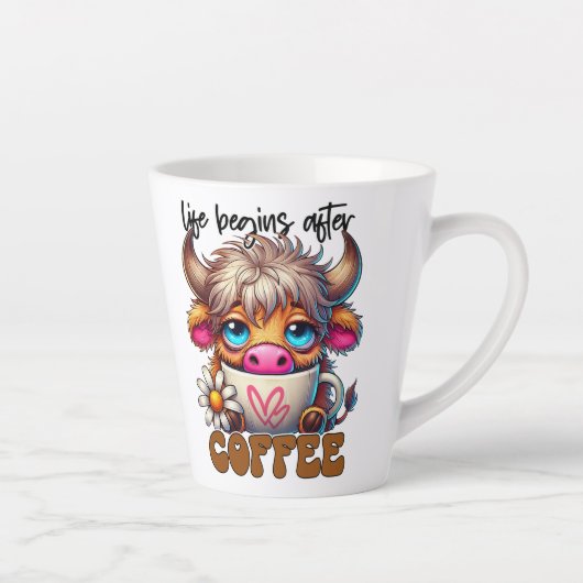 Life Begins After Coffee  Latte Mok (Rechts)