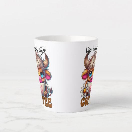 Life Begins After Coffee  Latte Mok (Voorkant)