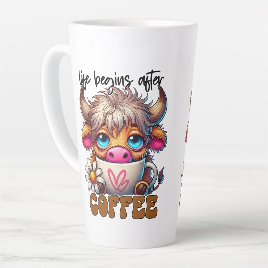 Life Begins After Coffee Latte Mok (Linkerhoek)