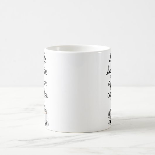 "Life Begins After Coffee" modern zwart stijlvol Koffiemok (Center)