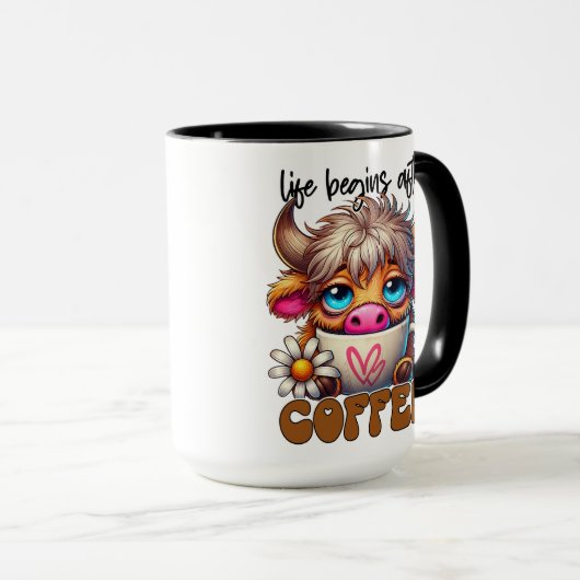Life Begins After Coffee Mok (Voorkant rechts)