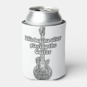 Life begins after playing the guitar. black & whit blikjeskoeler (Blikje Voorkant)