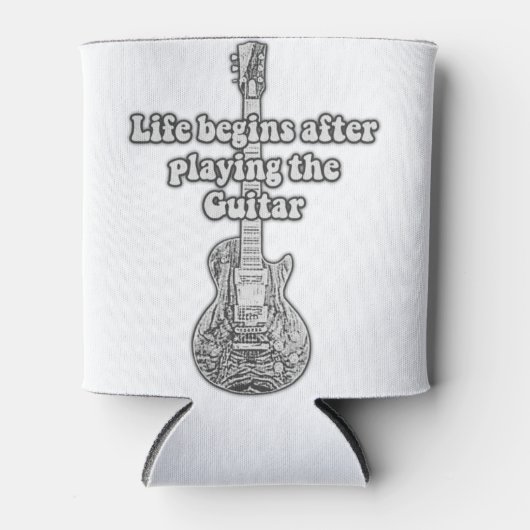 Life begins after playing the guitar. black & whit blikjeskoeler (Voorkant)