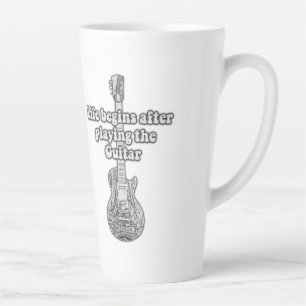 Life begins after playing the guitar. black & whit latte mok
