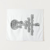 Life begins after playing the guitar. black & whit wandkleed (Voorkant (horizontaal))