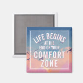 Life Begins At Inspirational Motivational Quote Magneet (Voorkant / Achterkant)