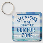 Life Begins At Motivational Quote Keepsake Sleutelhanger (Voorkant)