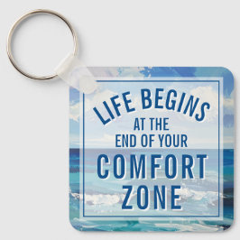 Life Begins At Motivational Quote Keepsake Sleutelhanger