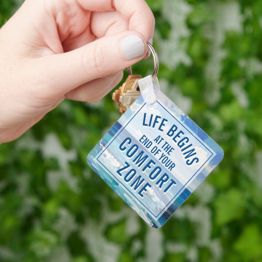 Life Begins At Motivational Quote Keepsake Sleutelhanger (Hand)