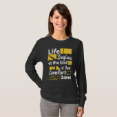 Life begins at the end of your comfort zone t-shirt (Voorkant volledig)