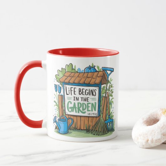 "Life begins in the garden." Mok (Met donut)