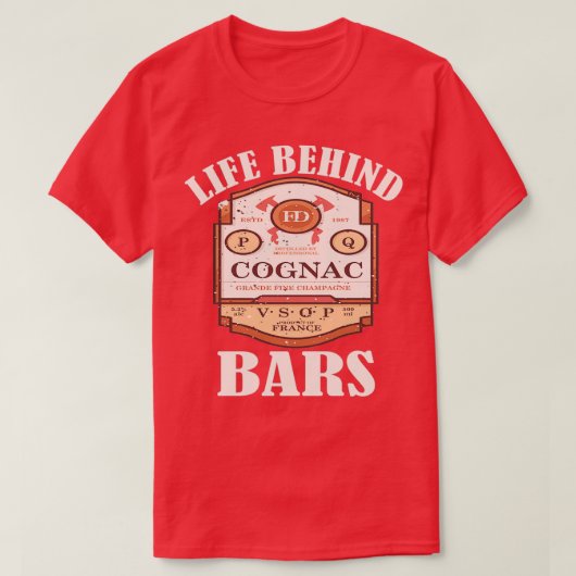 Life Behind Bars Bartender Barkeeper Barmaid T-shirt (Design voorkant)