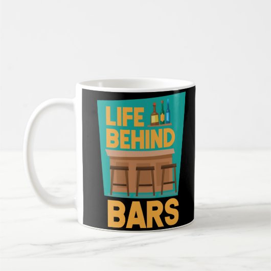 Life Behind Bars Funny Bartender Mixoloog Koffiemok (Links)