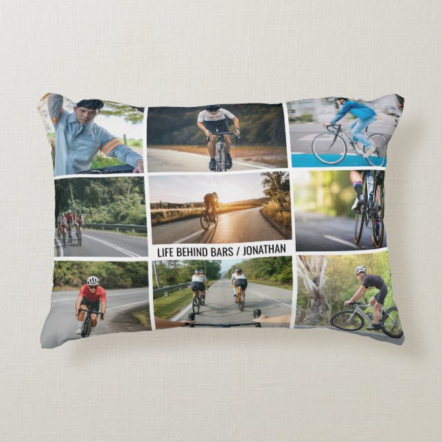 Life Behind Bars Personaliseer Afbeeldingen Fietsl Accent Kussen (Voorkant)