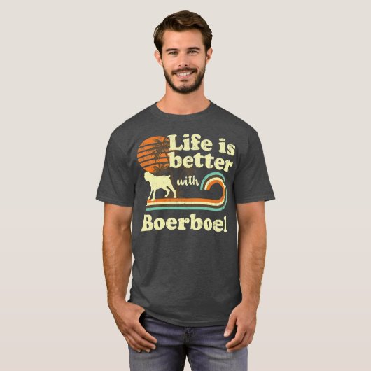 Life Better Boerboel  Dog mama papa T-shirt (Voorkant volledig)