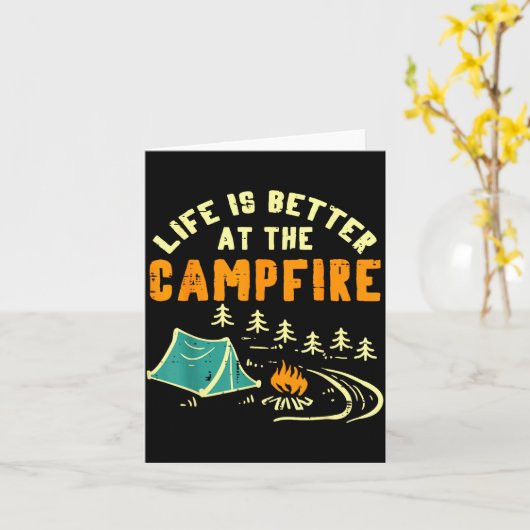 Life Better Campfire Camng Camper Boys Girl Kids M Kaart (Gele Bloem)